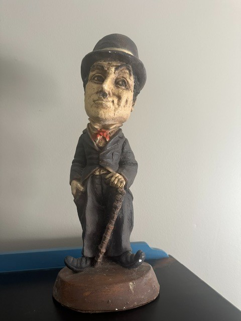 Vintage Charlie Chaplin 15.5″ Plaster Statue Chalkware Figure c.1965-1980 Rare