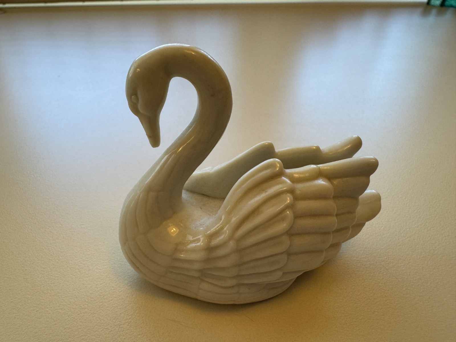 Lenox porcelain trio of animal figurines Elephant gold trim and 2 swans.
