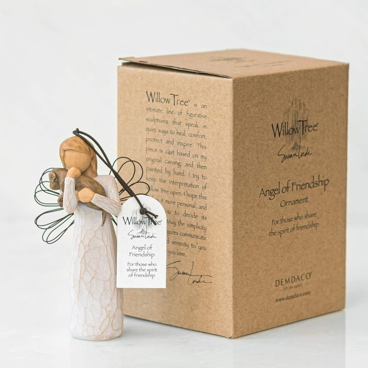 Angel of Friendship Ornament, Sculpted Hand-Painted Figure