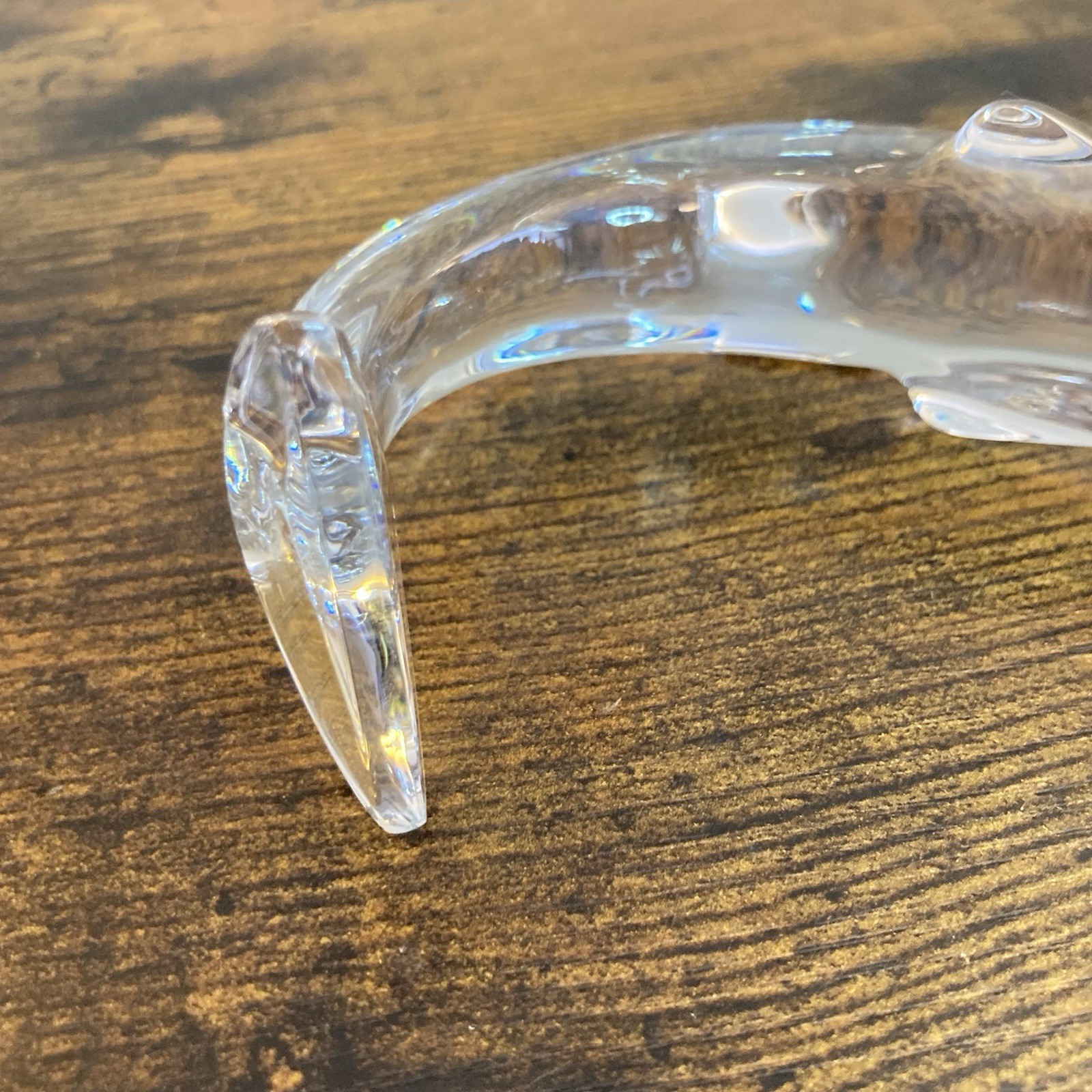 BACCARAT France Crystal Dolphin Diving Playing Figurine Stamped 4.5″L x 4″H