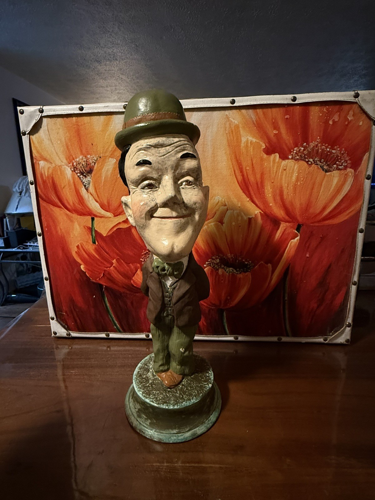 ESCO TUSCANY LIKE LAUREL AND HARDY CHALKWARE PLASTER STATUES