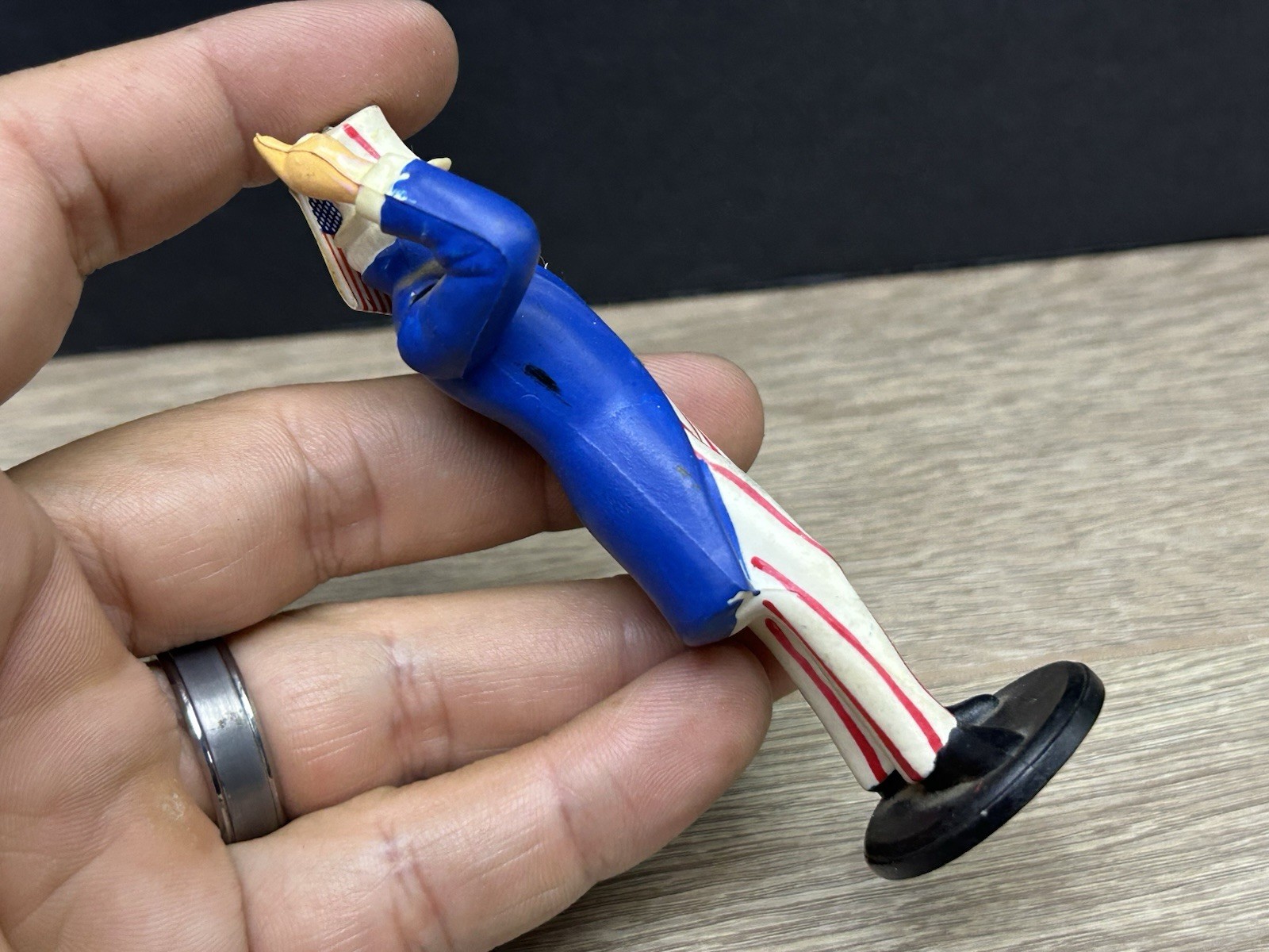 Vintage Hollywood Accessories UNCLE SAM PATRIOTIC Figurine Holding American Flag