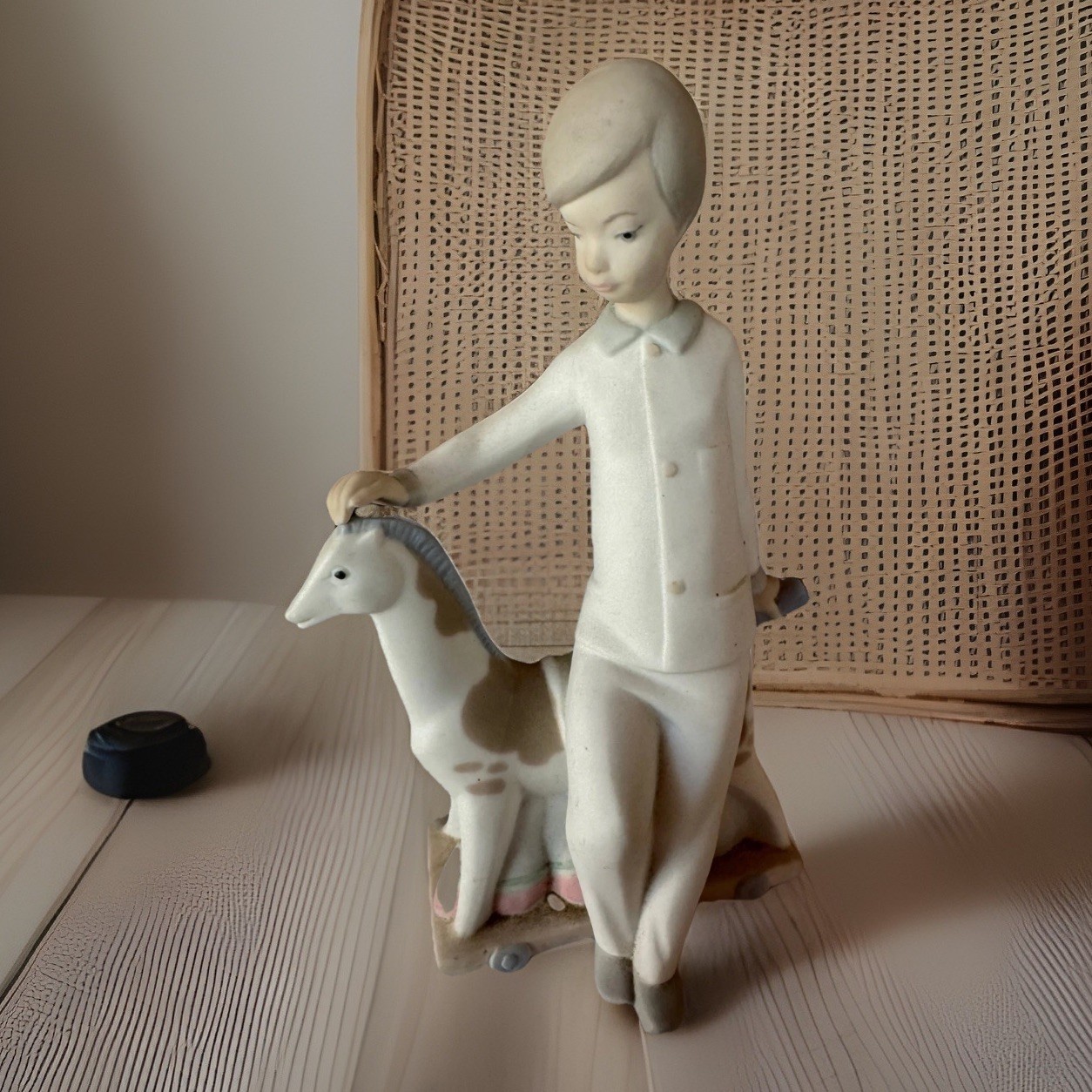 Nao by Lladro Figurine Young Child and Rocking Horse Uncatalogued Rare Stamp