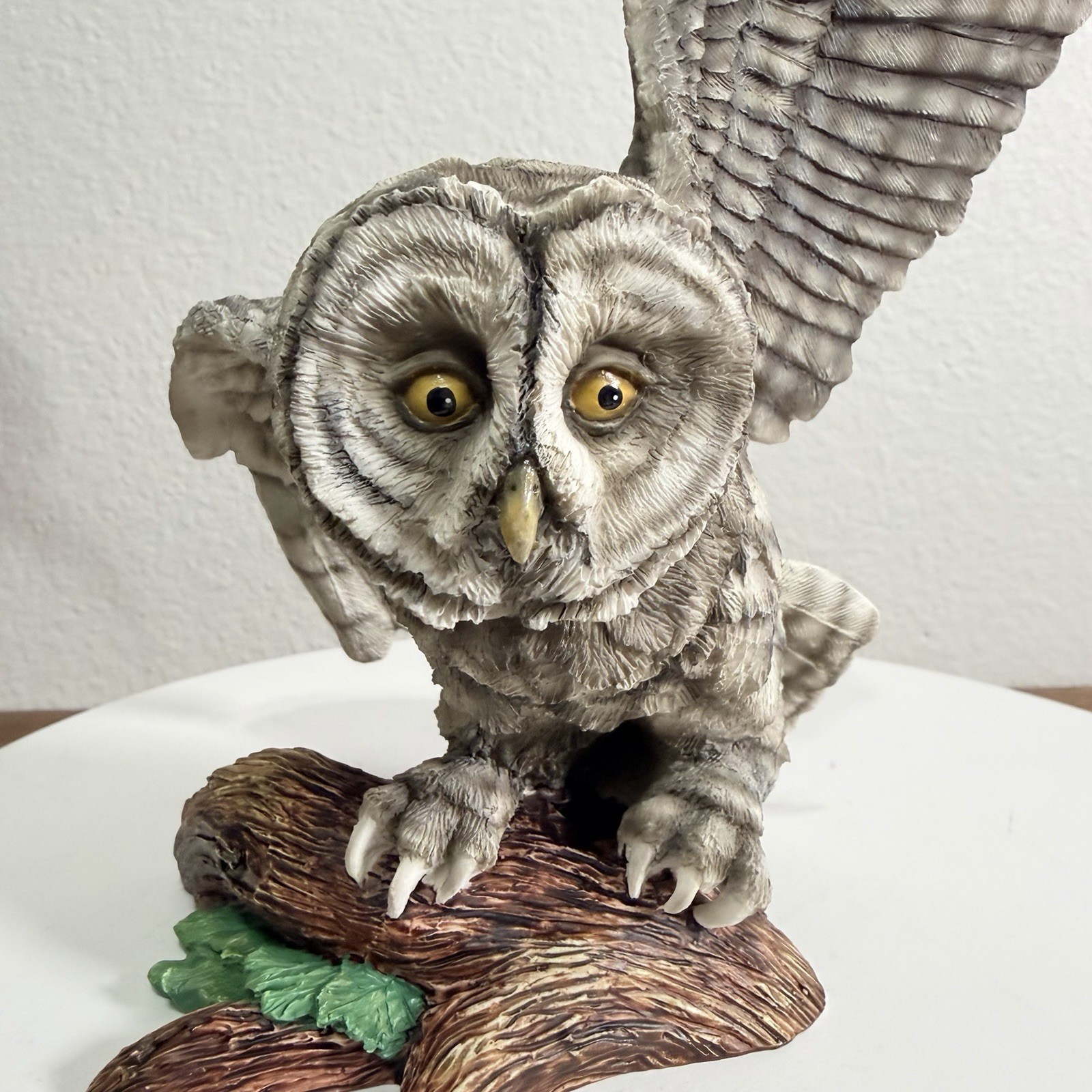 Hamilton Collection Barred Gray Owl Sculpture Figurine 1995 Vintage