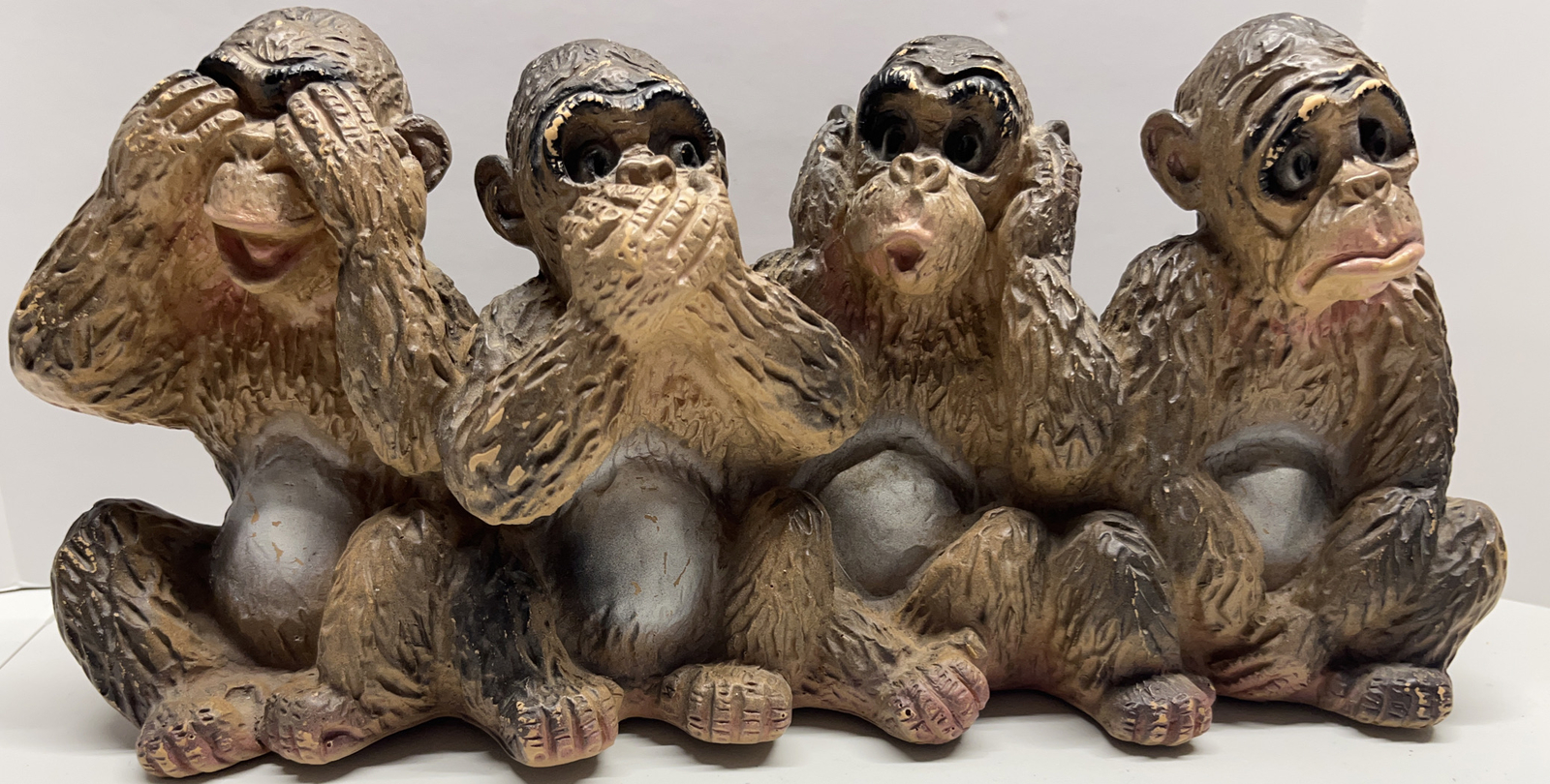 Universal Statuary Corp 1969 Monkeys Of Wisdom Speak See Hear No Evil Vintage