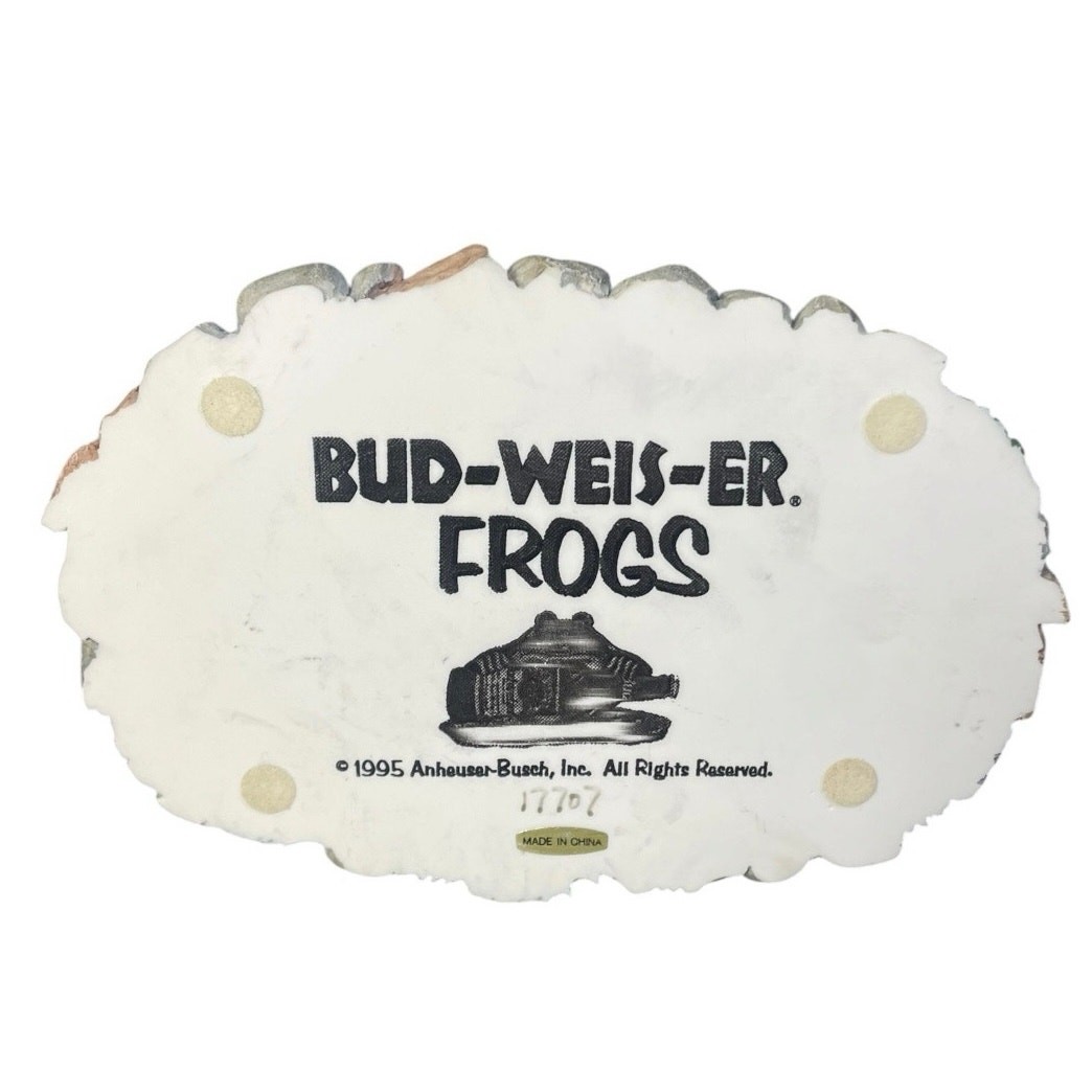 Vintage 1995 Budweiser King Of Beers Frog Trio Figurine Set Bud, Weis & Er