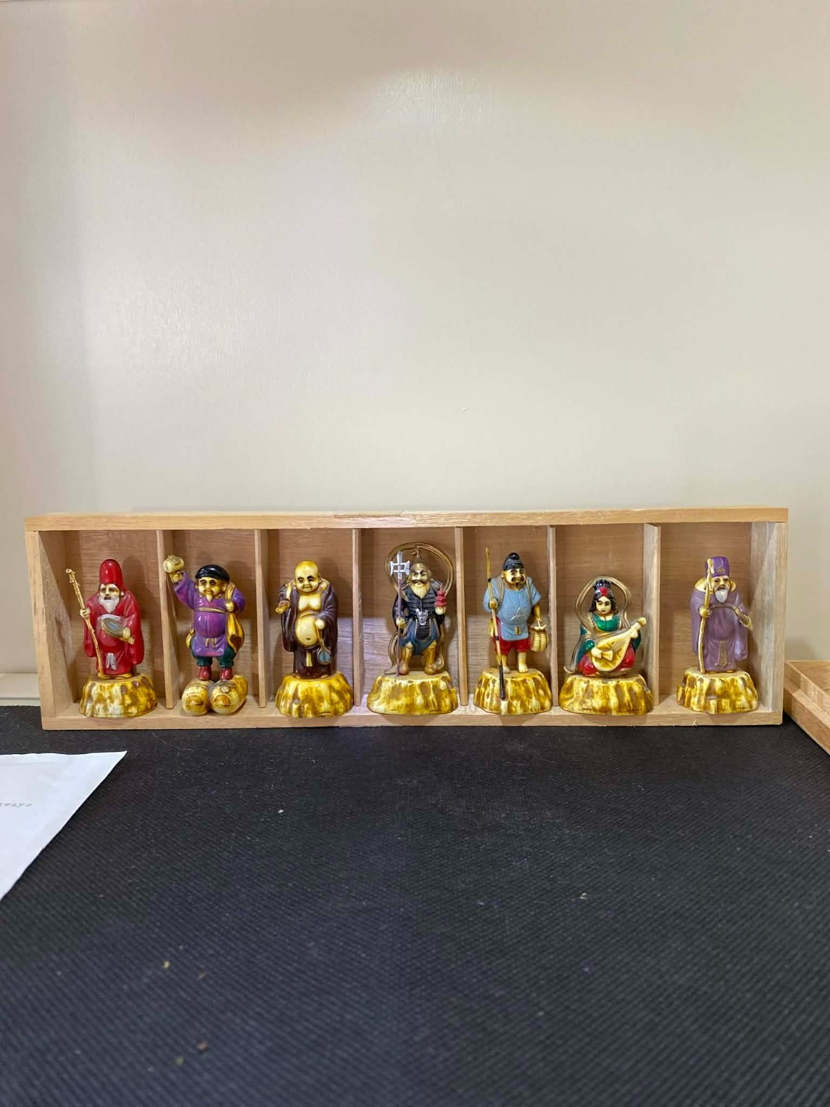VTG Set of 7 Celloid Hand Painted Figurines ‘Seven Gods of Good Fortune’
