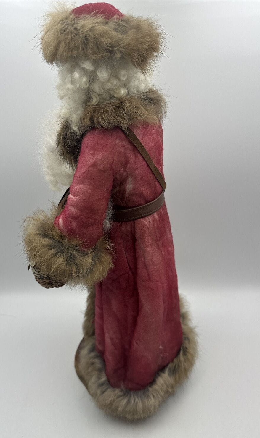 Spun Cotton Father Christmas 17.5″ Handcrafted Victorian Replica Signed #4