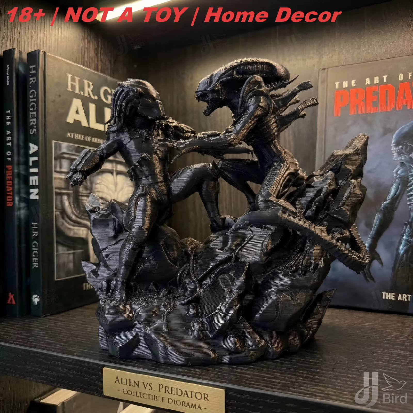 Alien Hunter vs Alien Monster Dark Fantasy Collectible Figurine