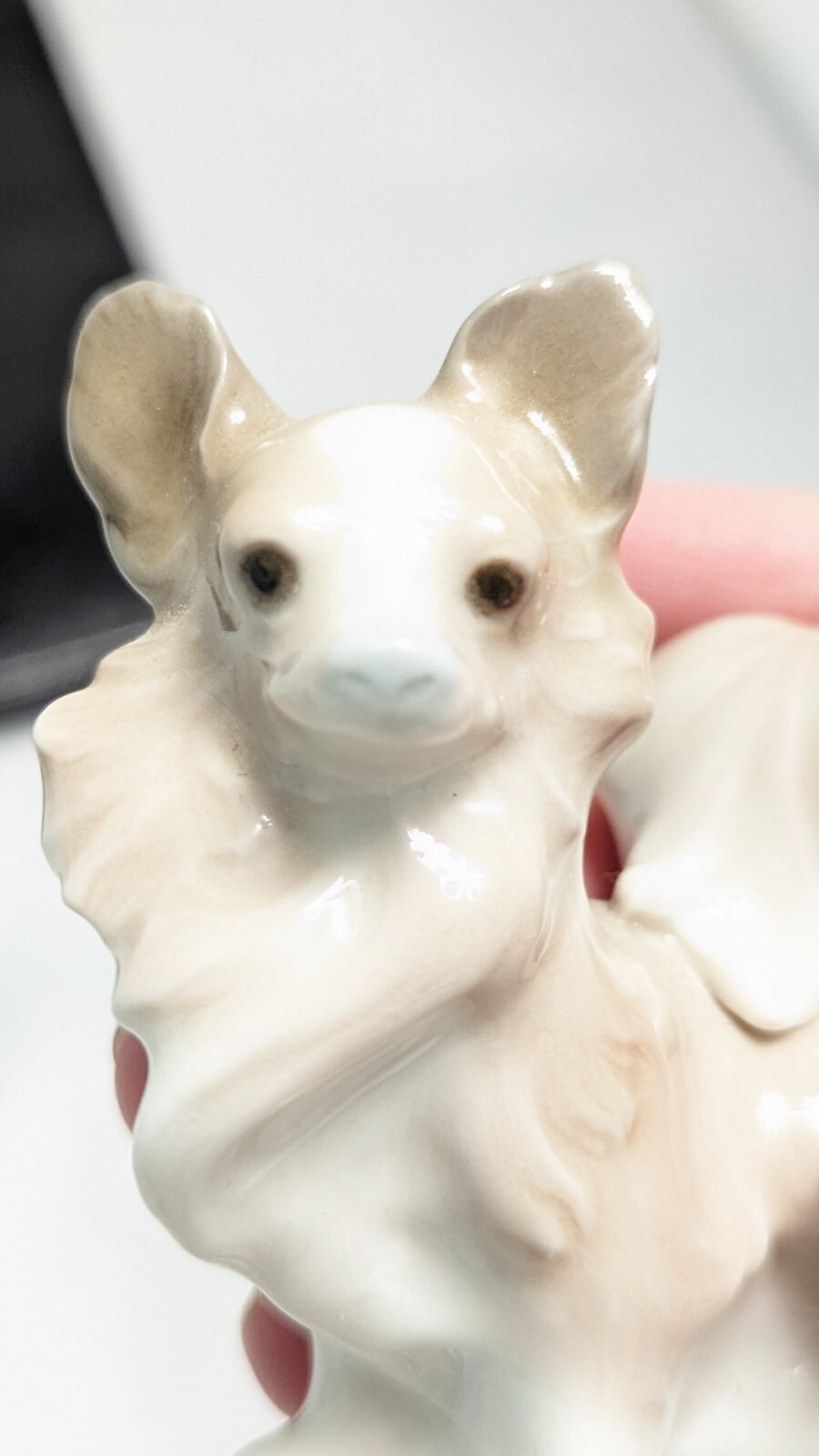 Vintage Retired Small Lladro High Gloss Porcelain Dog Figurine, Papillon #4749