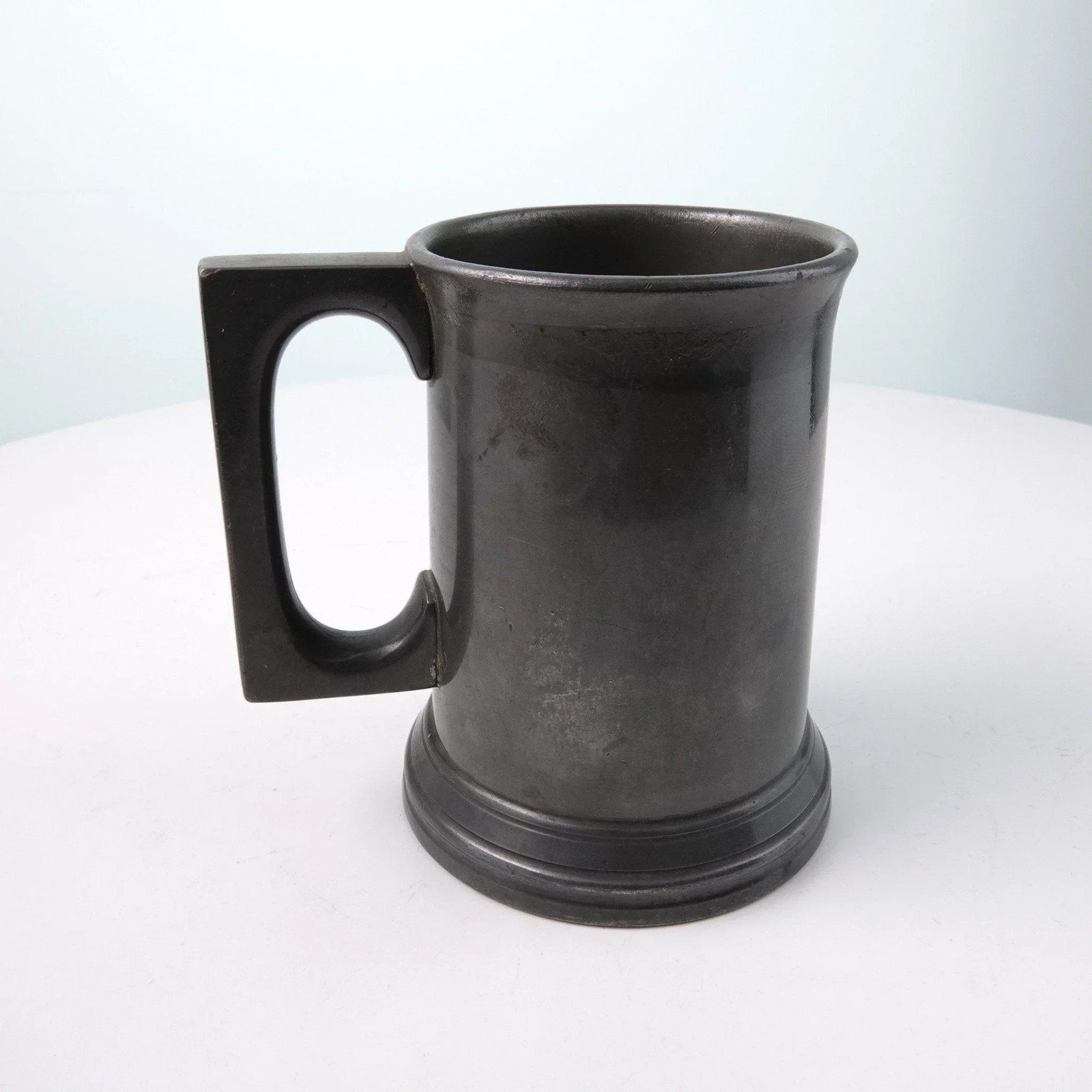 c1880 Glass Bottomed Pewter Tankard Half Pint by James Dixon