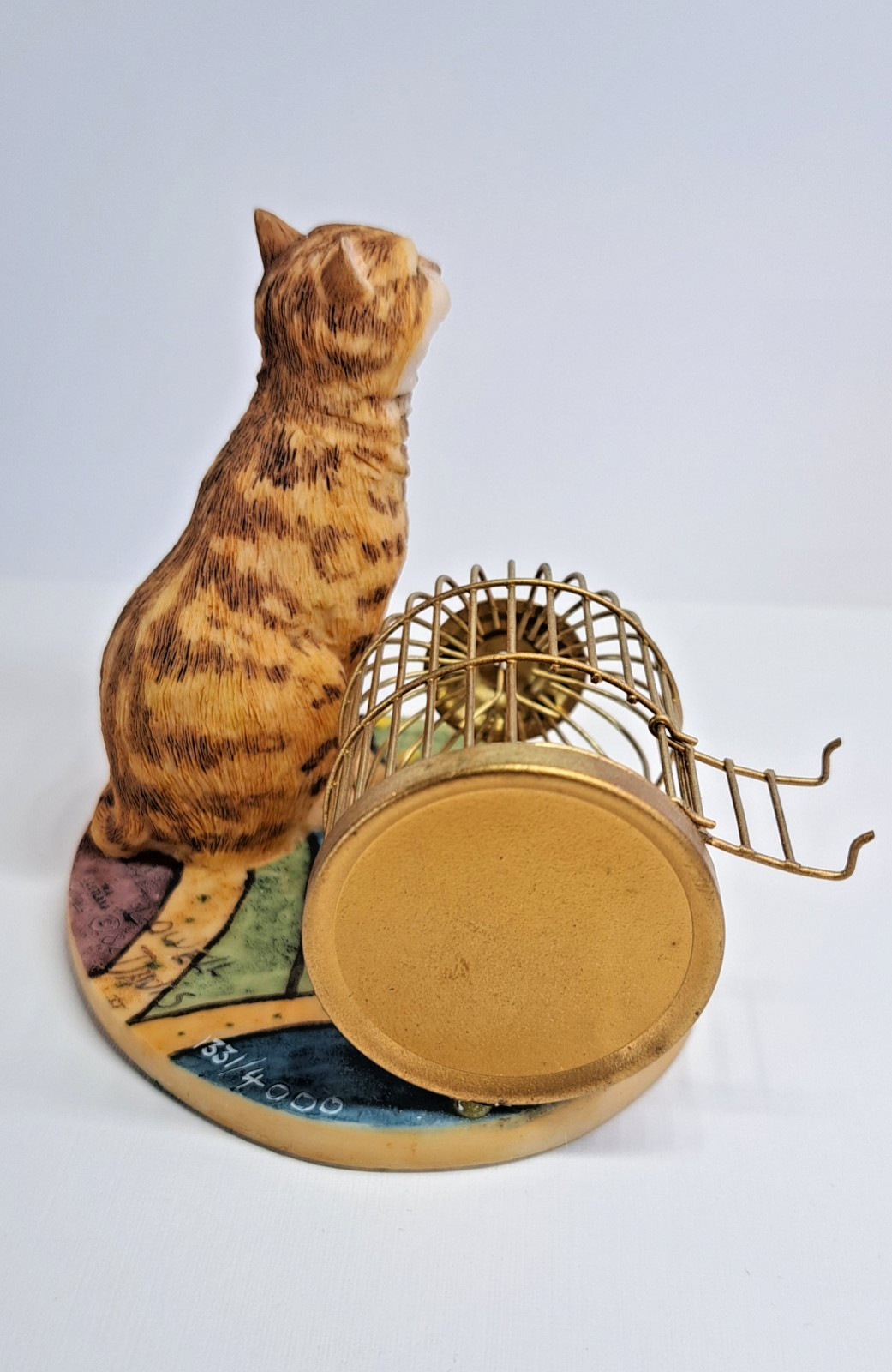 Lowell Davis Flew The Coop Figurine Cat Bird Cage COA 1331/4000 Beautiful Colors