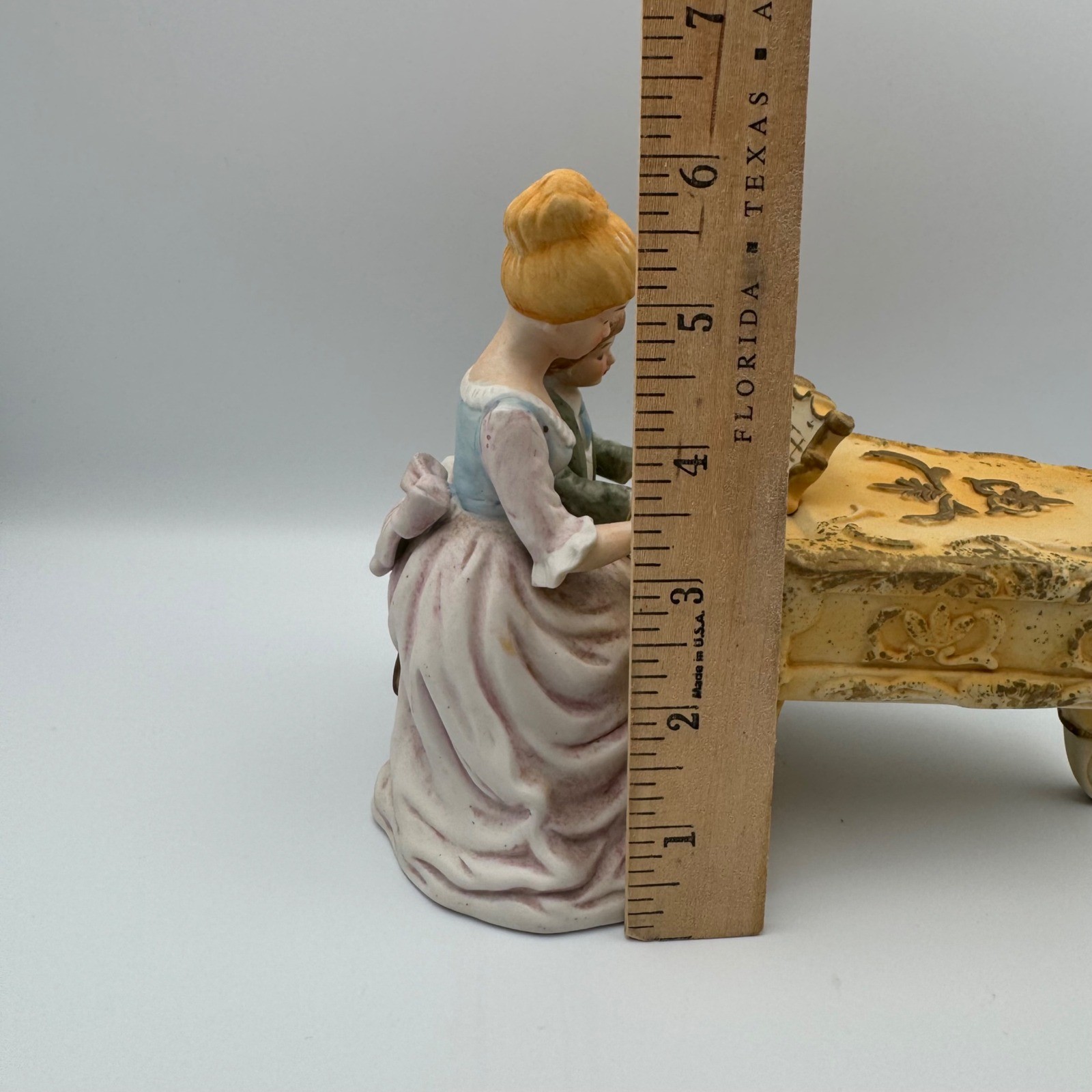 Lenwile Ardalt Art Ware Taiwan Porcelain Figurine Mother Child Piano Music Box