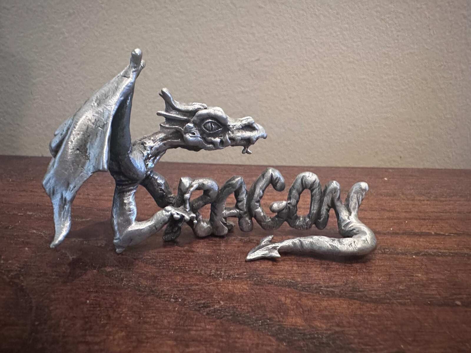 Vintage Gallo Pewter Horizontal Word – Dragon – Figures with Crystals
