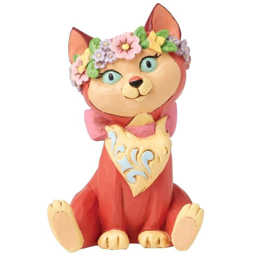 ❦ New JIM SHORE DISNEY Figurine DINAH CAT Alice in Wonderland Flower Crown Tabby