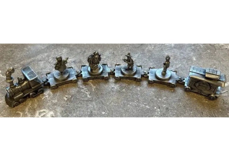 WIZARD OF OZ Pewter 6pc TRAIN SET Dorothy Scarecrow TinMan Lion – L.F.Baum