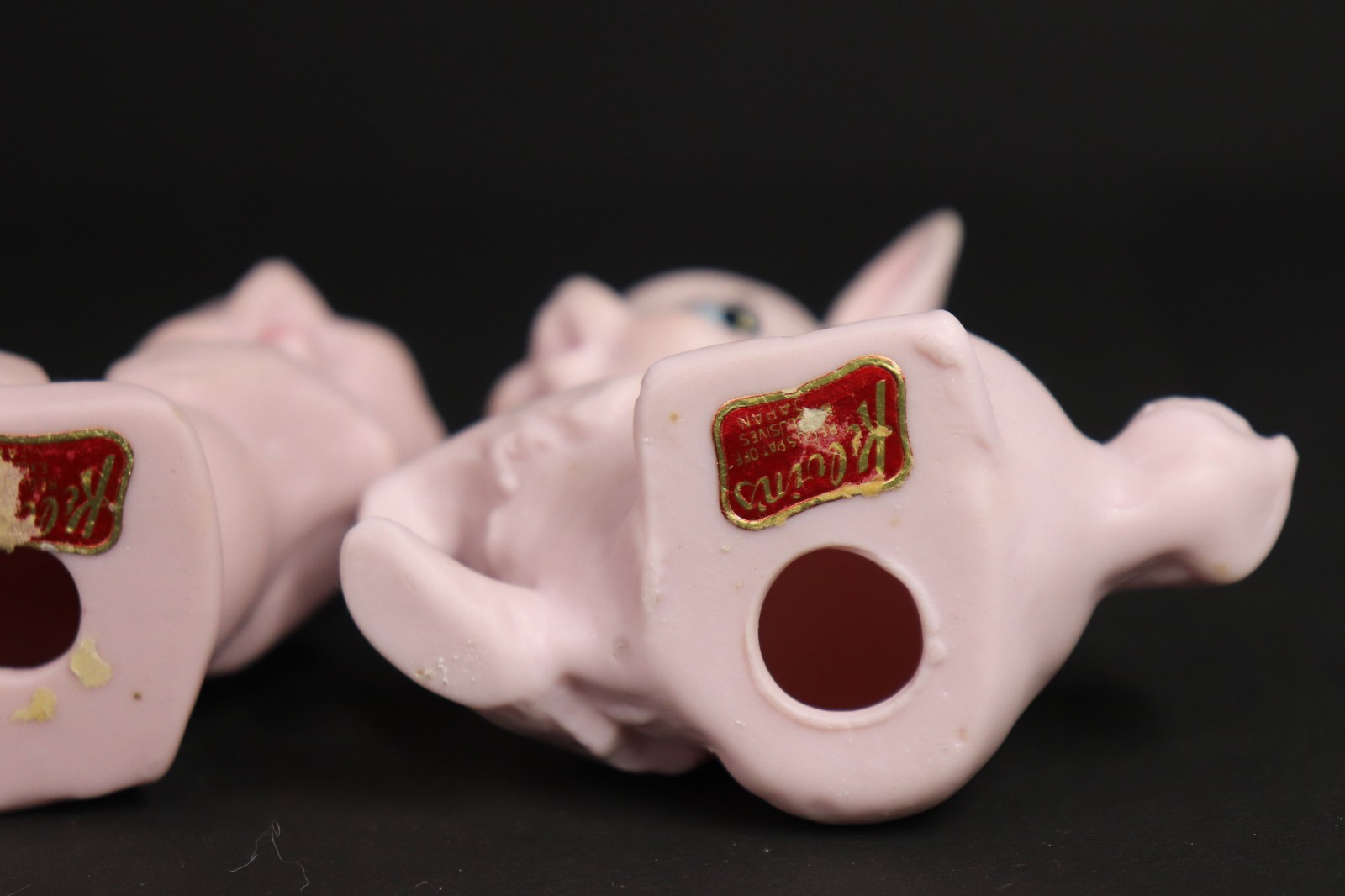 VTG Arnart Pink Deer Fawn Figurines Japan Set of 2 Ceramic