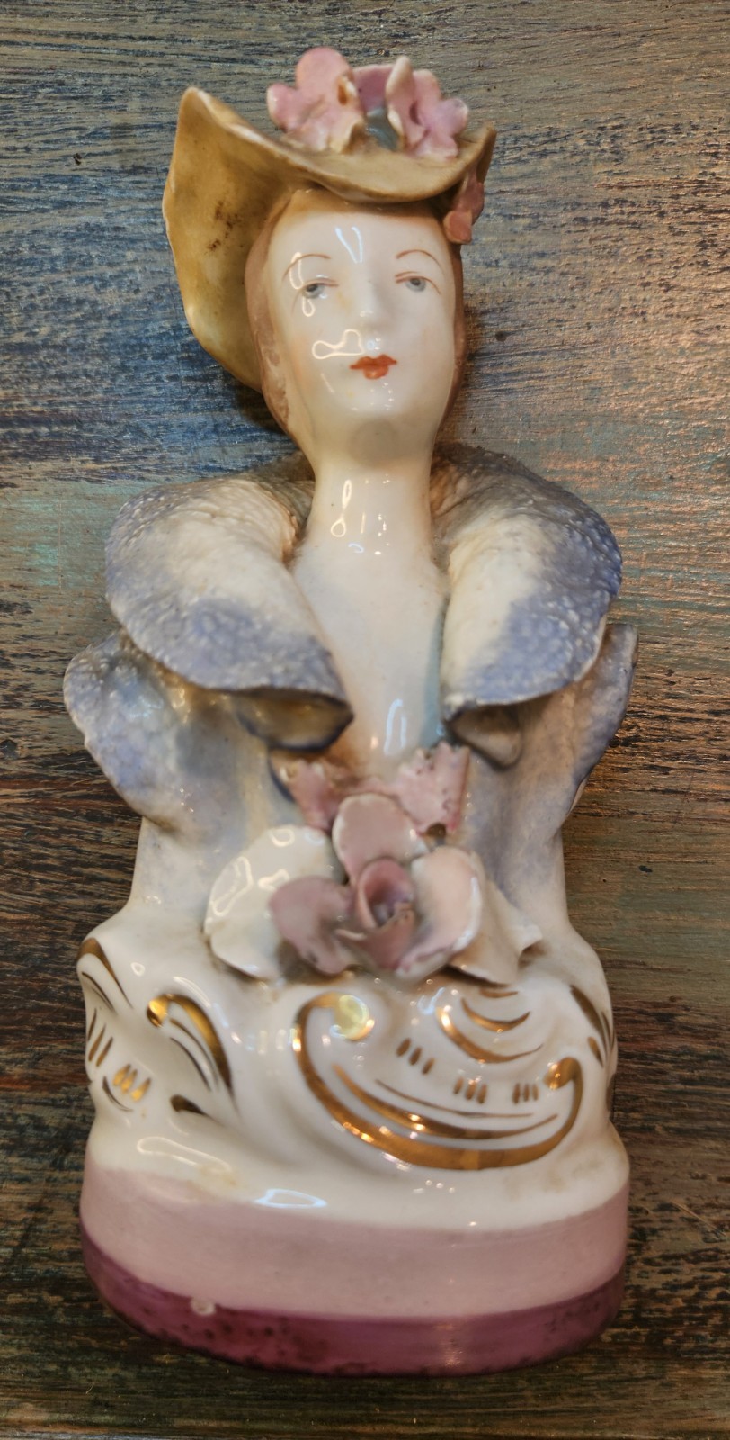 1940s Vintage Cordey porcelain bust of a Victorian lady #5027