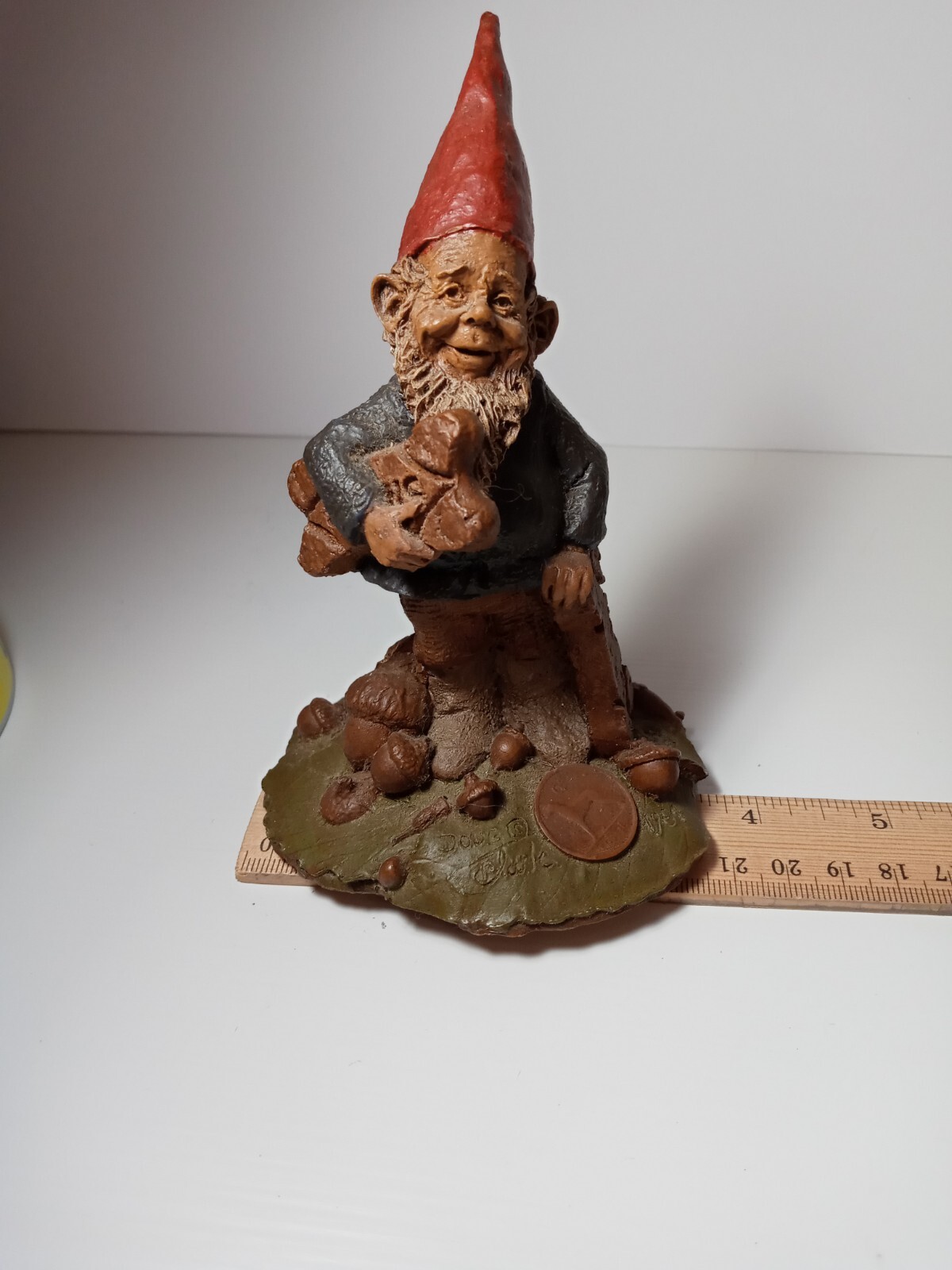 Tom Clark Gnome Named Doug with Dog Bone # 1045 Approx. 5 1/2 Inches Tall