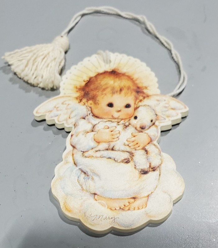 Hallmark 1993 Hall Family Ornament No Box * Mary Hamilton Angel Holding Lamb