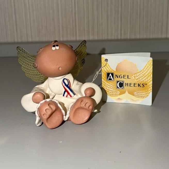 Russ Angel Cheeks Guardian Angel Figurine 3in Hand Painted Resin Metal 2001