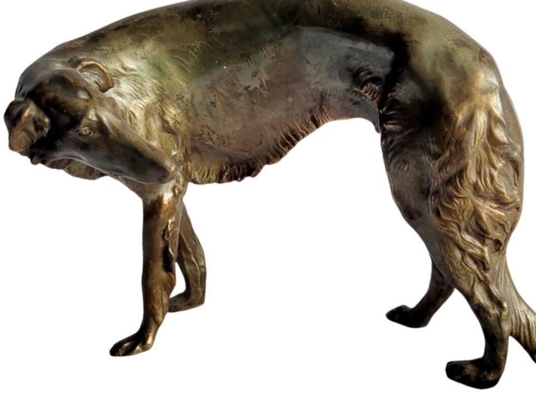 Jennings Bros Bronze Borzoi Statue 1920