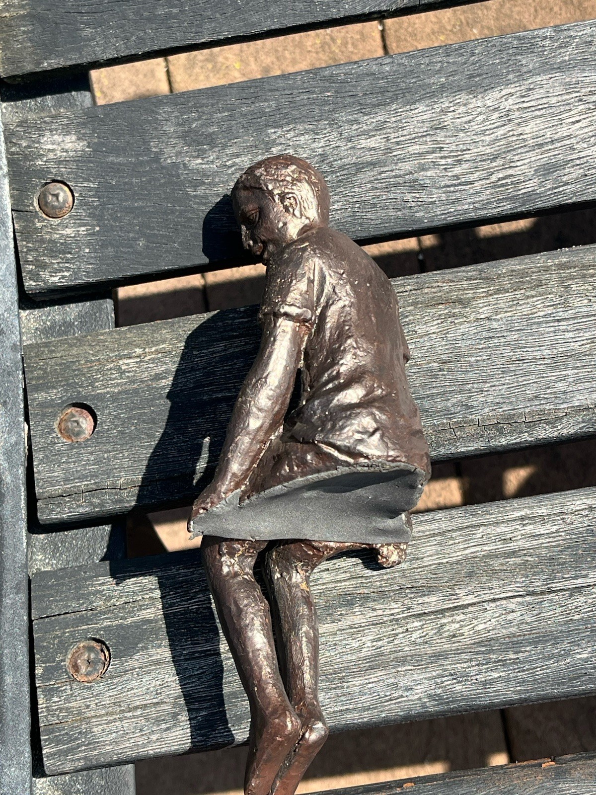 Boy Shelf Figurine Sculpture Cyan Design 03041 Iron Oiled Bronze 8.5 Inches