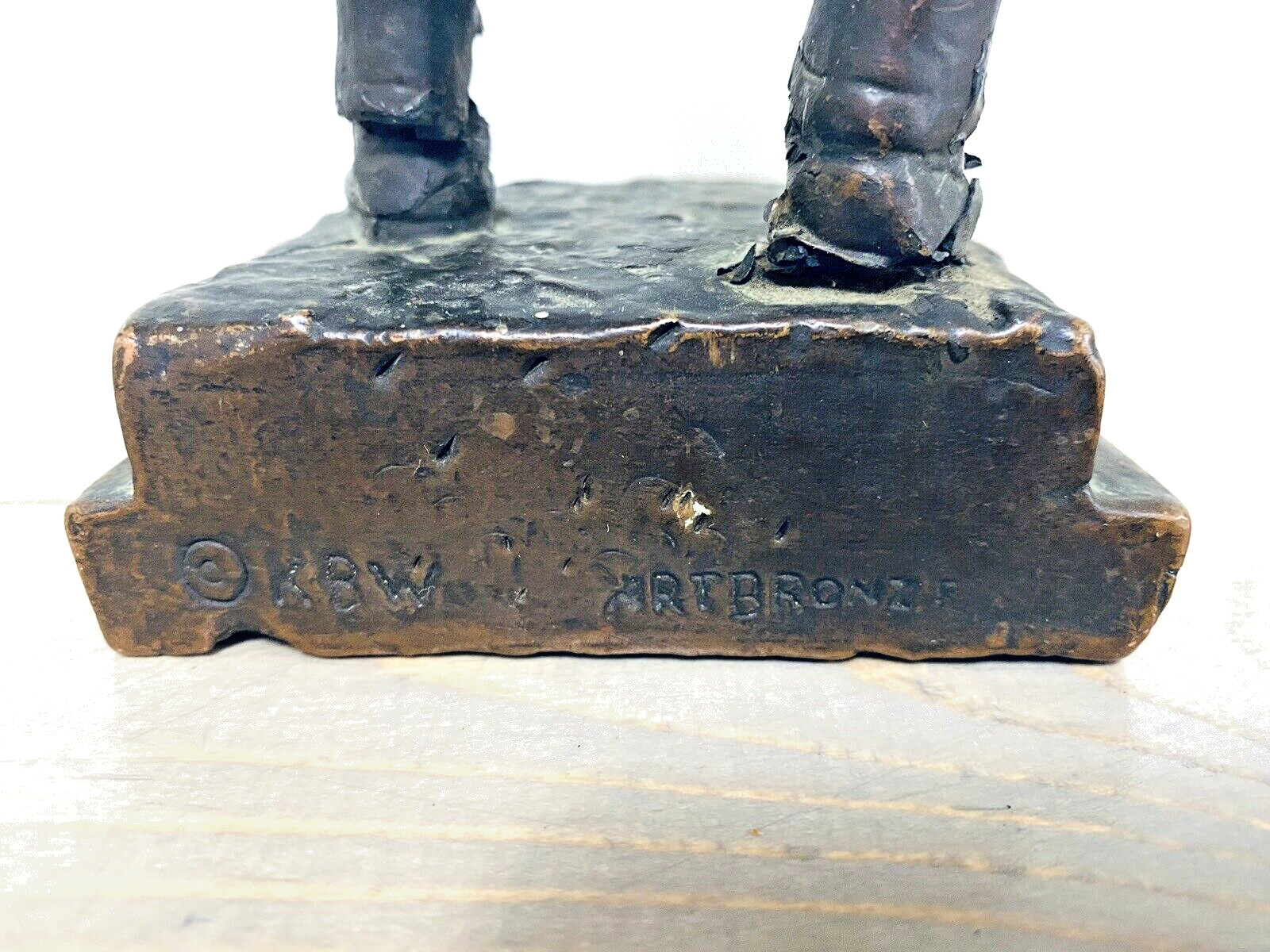 Vintage K.B.W. Bronze Clad Spanish-American Army Soldier Statue Antique Bookend