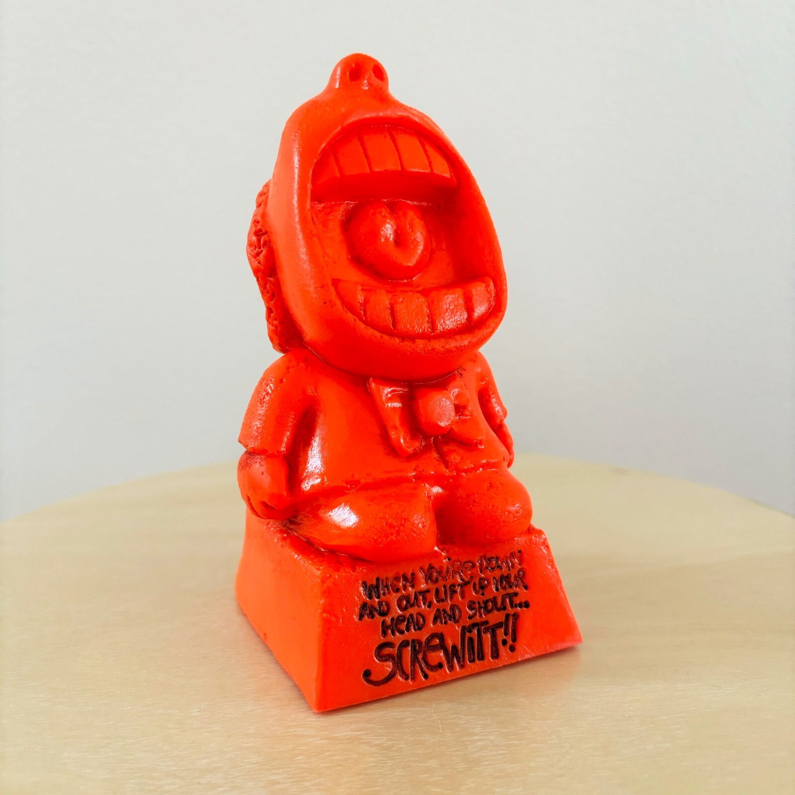 Vintage 70s American Greetings Wise Guys “Screw It” Figurine RARE Orange Funny