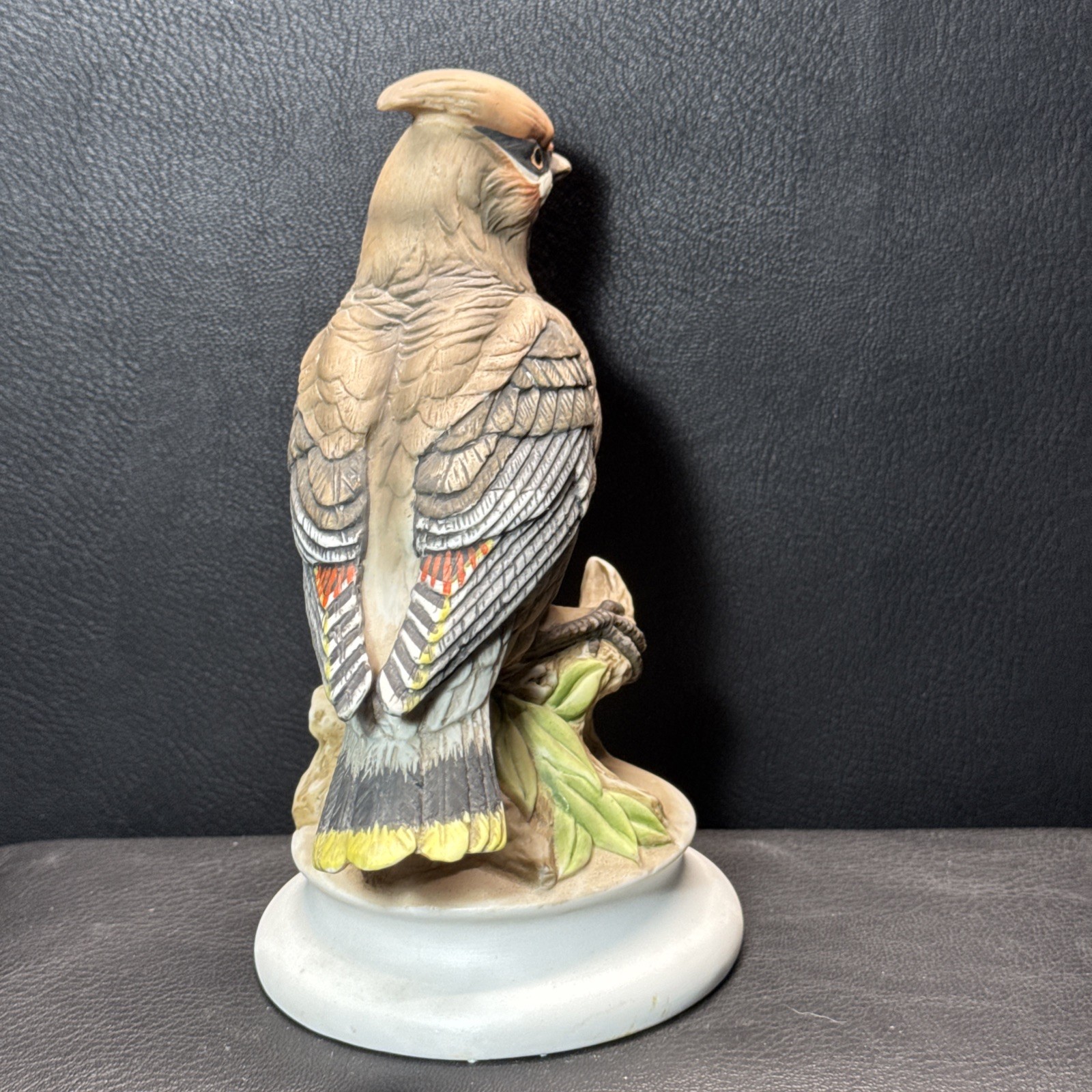 1960’s Lefton Bohemian Waxwing Porcelain Bird Figurine Hand Painted KW1283