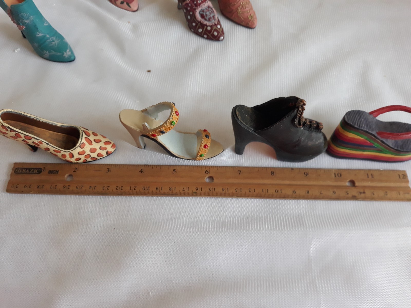 Miniature Decorative Shoe Collection Lot of 10 Various Styles Colors Resin Fun!