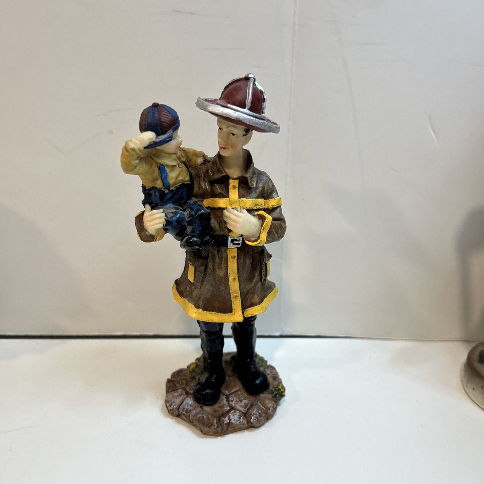 Hero’s Helping People Hand Painted K’s Collection Firefighter With Baby & Child