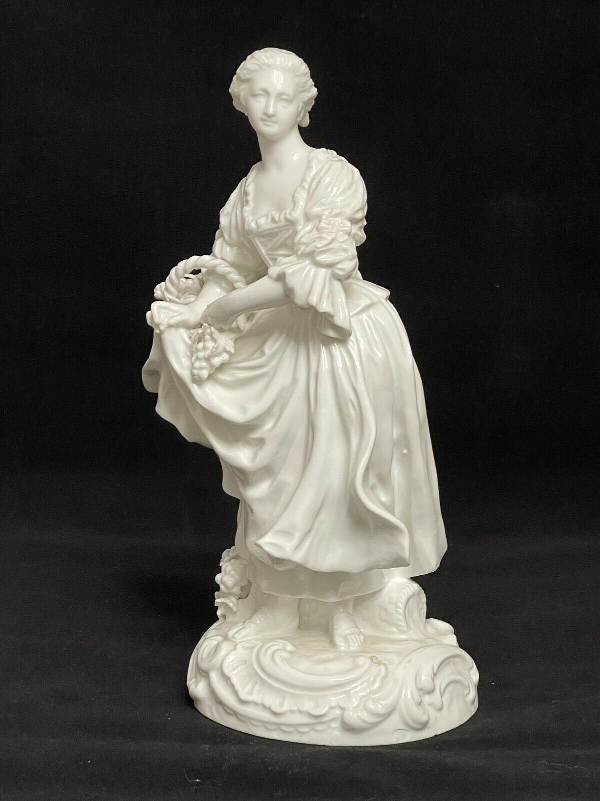 Rare Antique Signed Sevres Glazed Porcelain Figurine w/Grape, 19c.