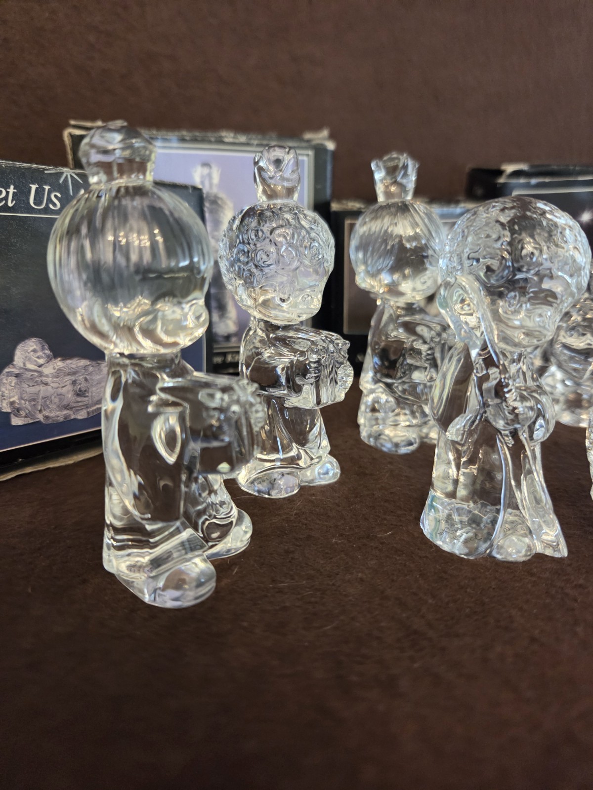 Vintage Precious Moments Crystal Clear Nativity Set Religious Set 10 Pieces