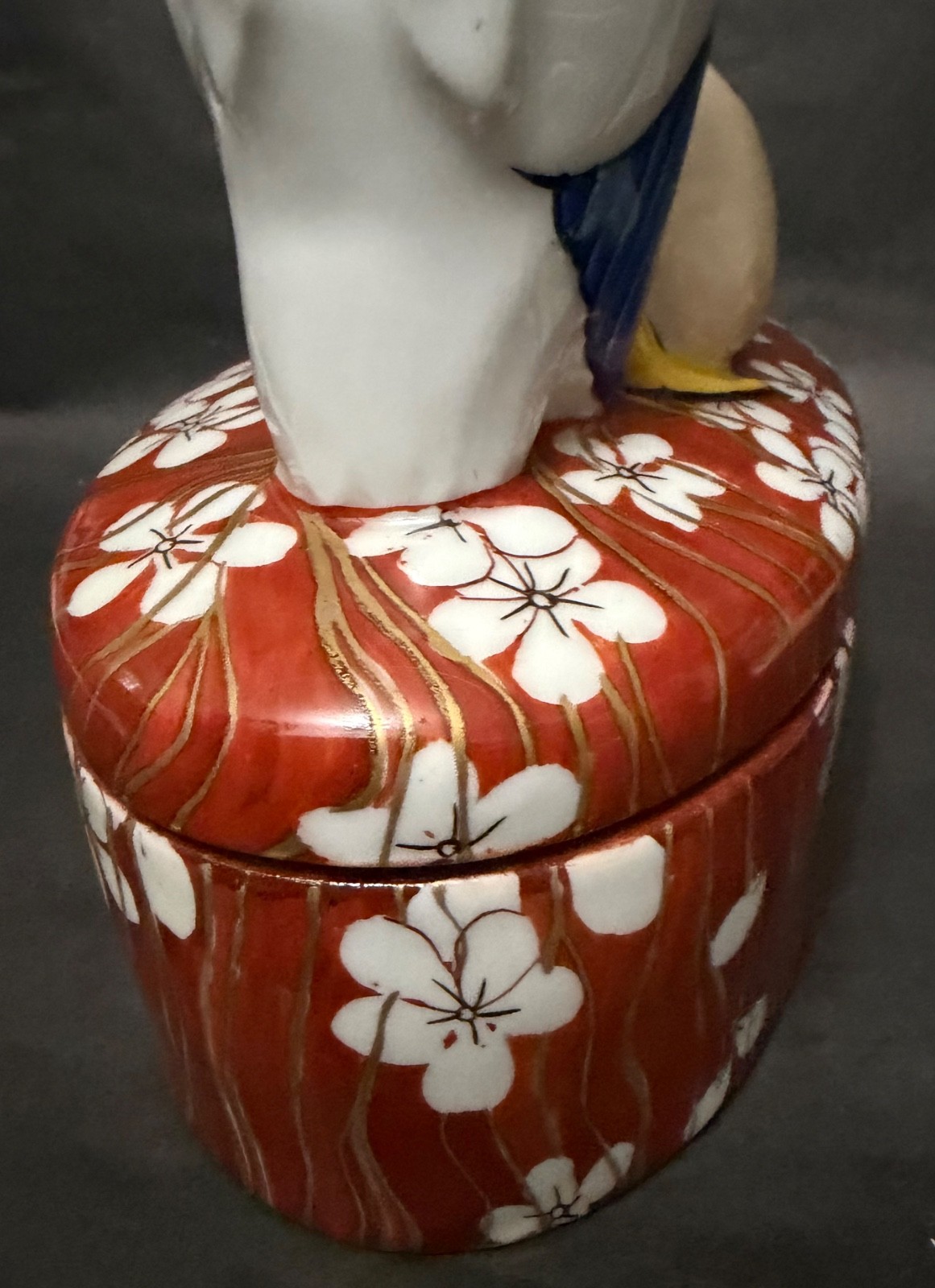 Large Art Deco Aladin France Porcelain Jewelry Chest – Nude Woman & Pelican – 11