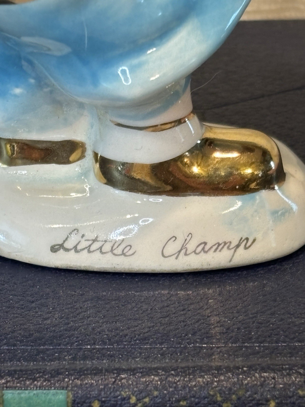 Vintage Porcelain “Little Champ” Boxing Figurine Gemstone Eyes Kreiss & Co 1950s