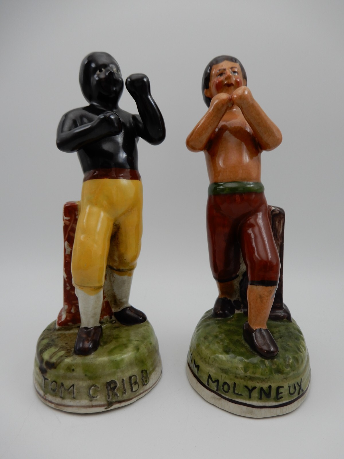Boxing Figurines Molyneux Molineaux VS Cribb Bare Knuckle Pugilist Porcelain
