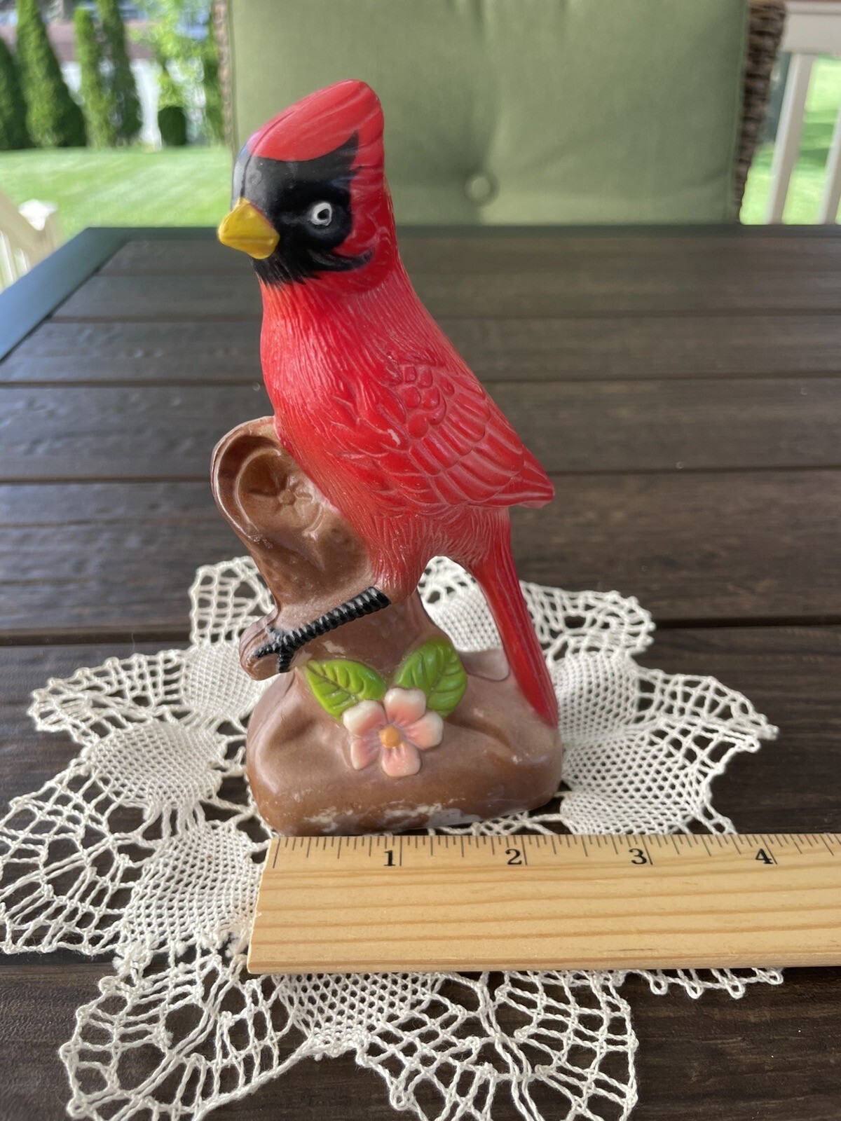 Parma Brand Molded Plastic Cardinal bird statue AAI H-2116 Vintage