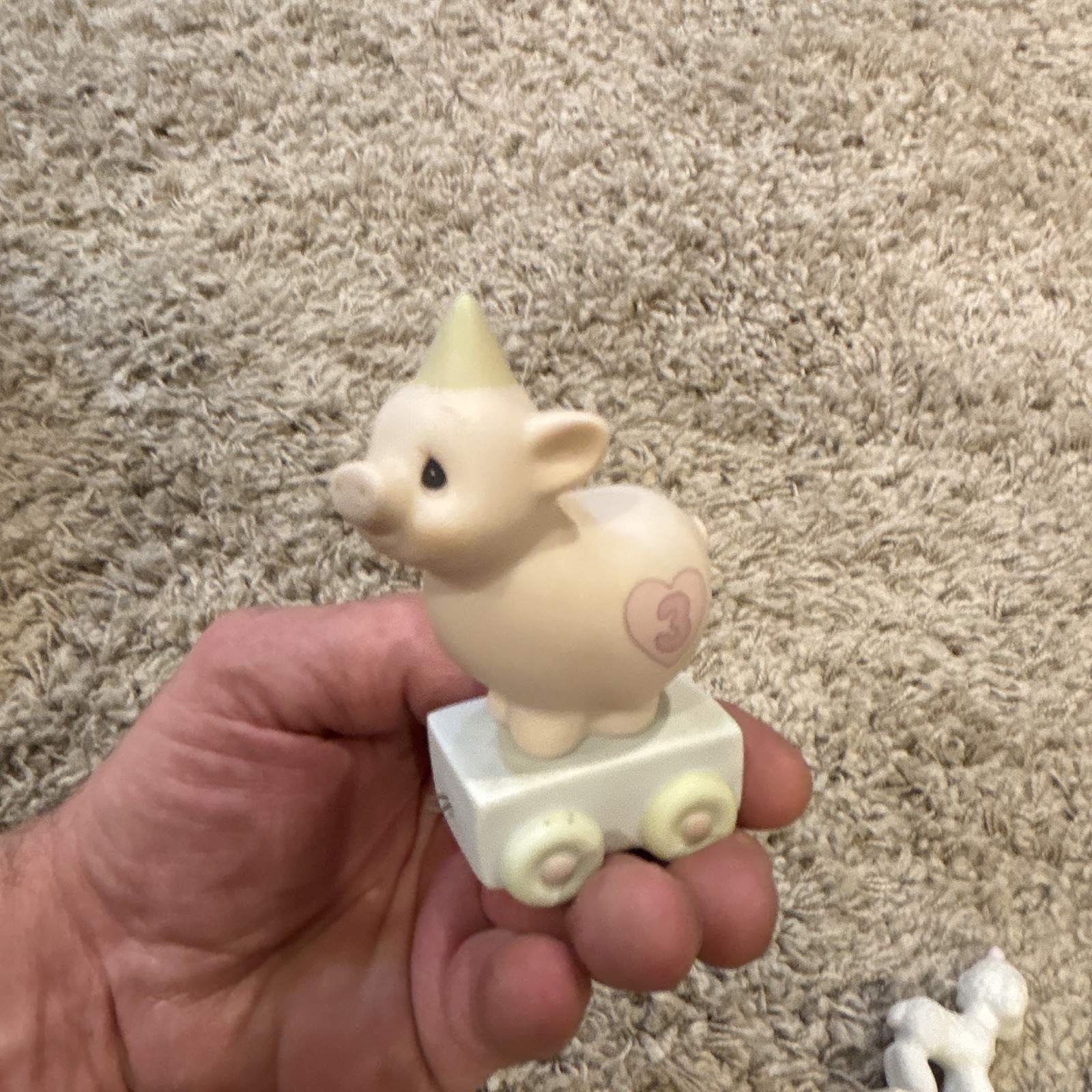 Precious Moments Porcelain Baby Animal Train Figurines Set of 4, 1984
