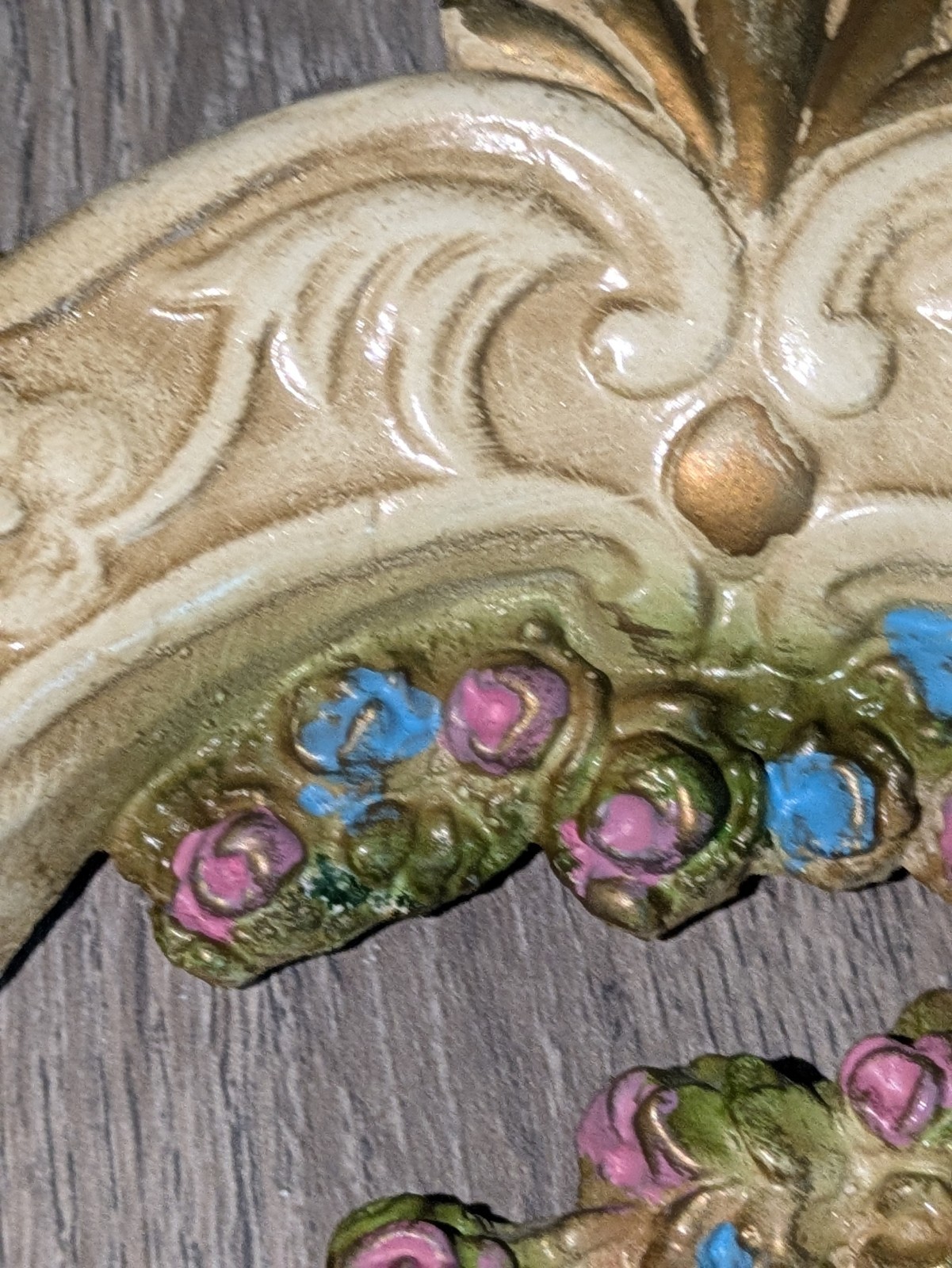 VTG Italian Baroque Fontanini Depose Style Courting Couple Wall Art Italy Chalk