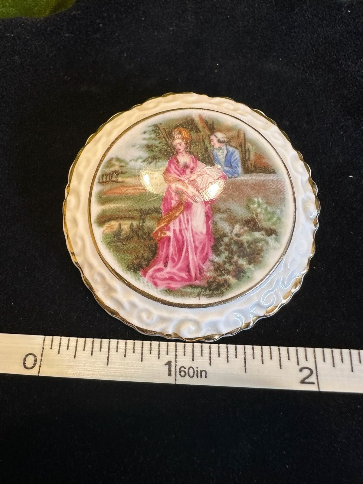 Vintage Porcelain Pin by Coalport China of England