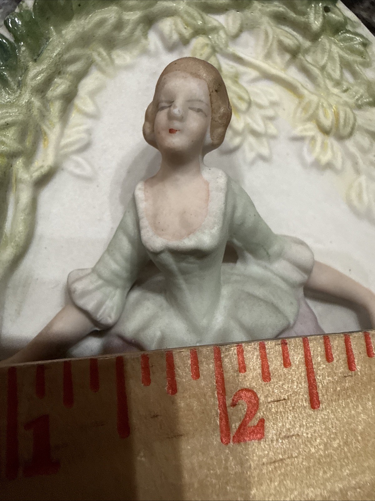 Vintage Ceramic Bisque Hand Painted Victorian Wall Hanging – Chase Made In Japan