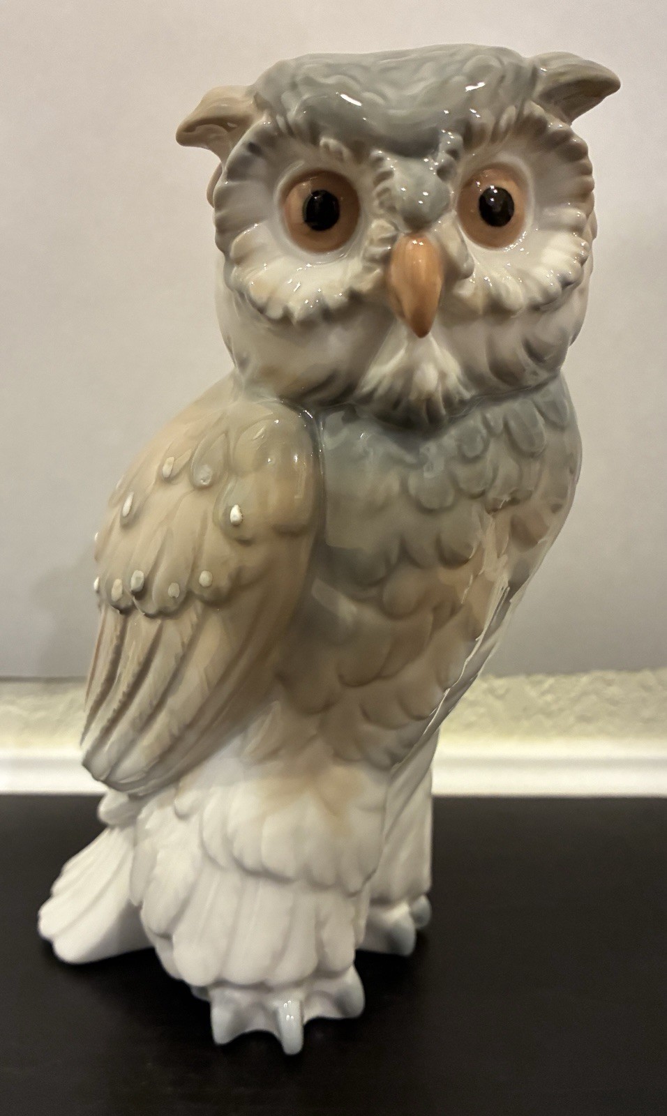 Nao by Lladro Spain Short Eared Owl Porcelain Figurine 6 1/2” Tall Daisa 1979