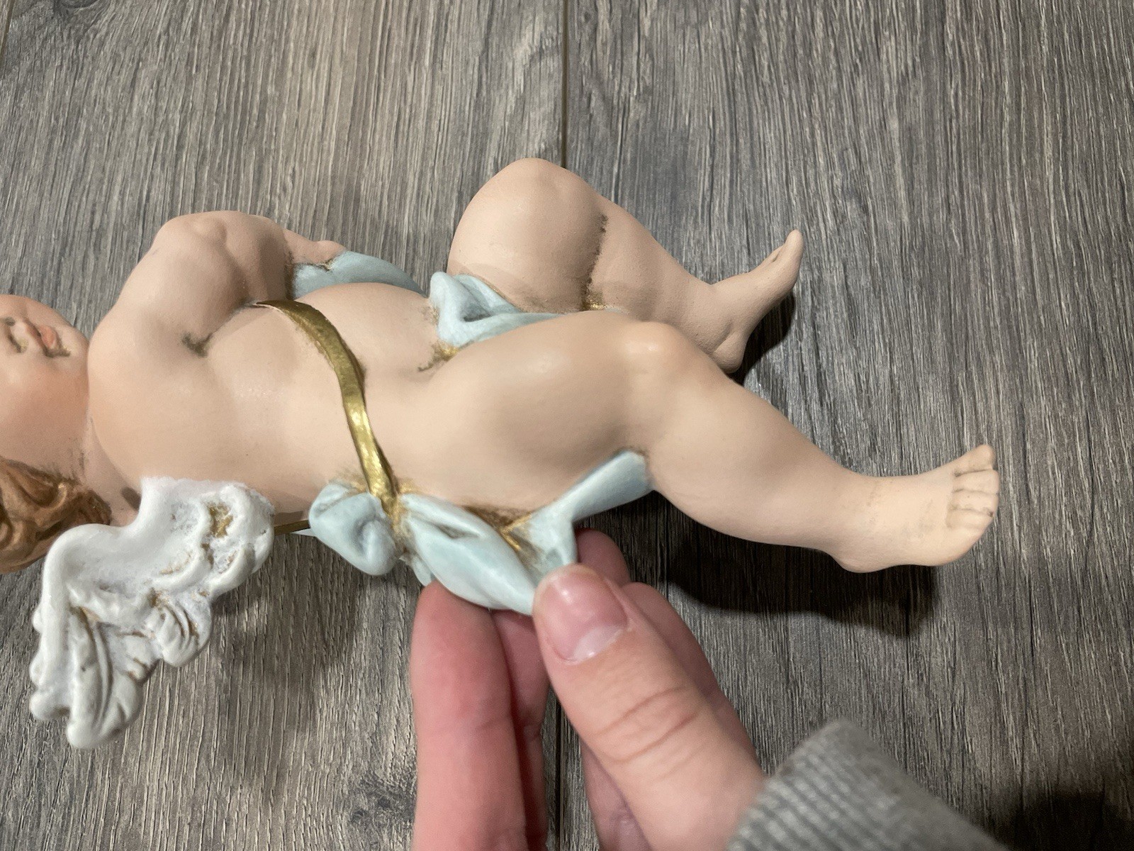 Pair Of Vintage Eleanore Ceramic Victorian Children Angle Figures