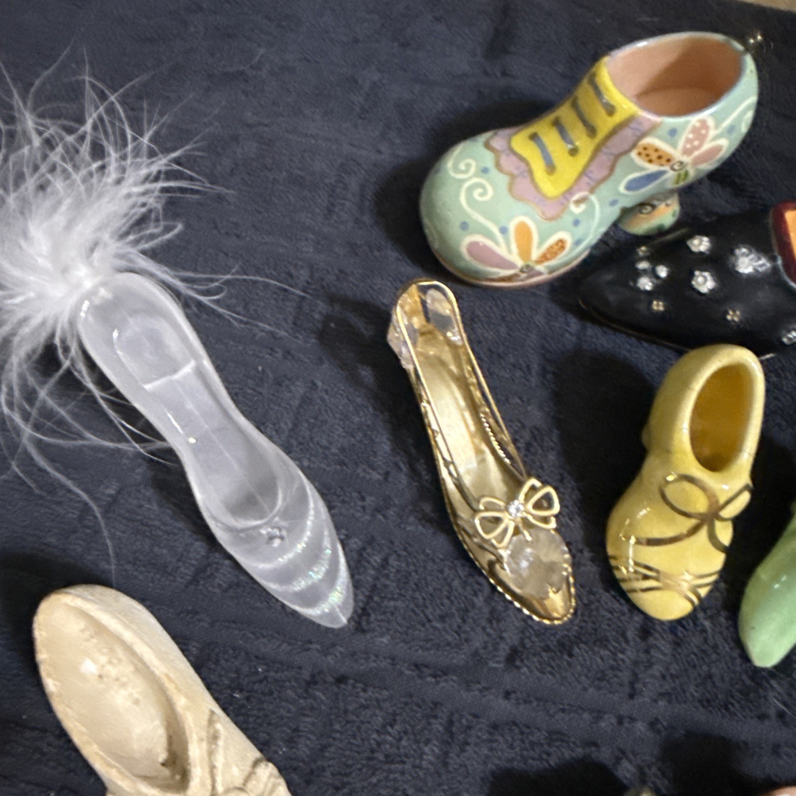 Lot of 24-Vintage Porcelain Mini Shoes ￼ Clog, Boot &More Floral Deco Matashi