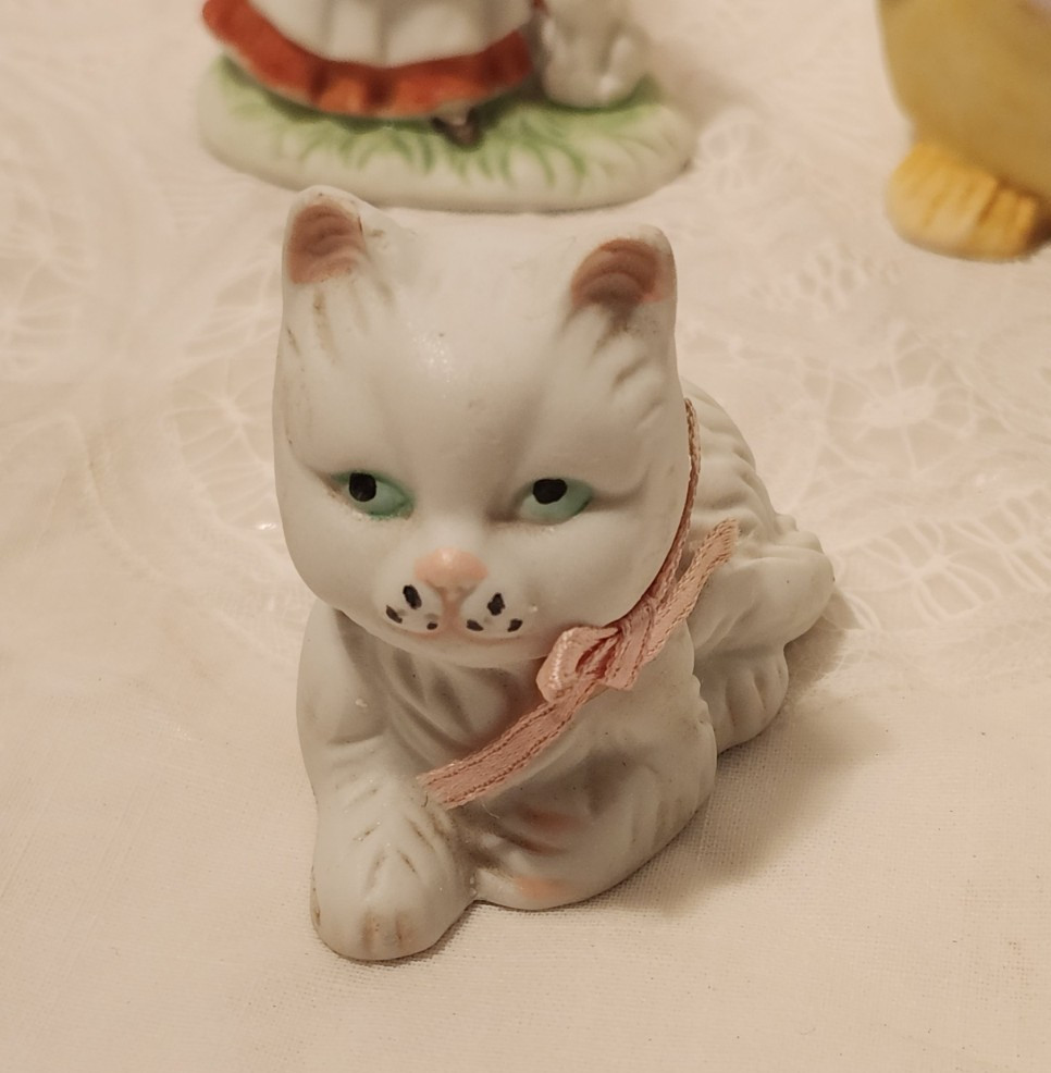 5 Bisque Porcelain Figurines – Assorted Makers & Animals 2 – 3.5″ Tall