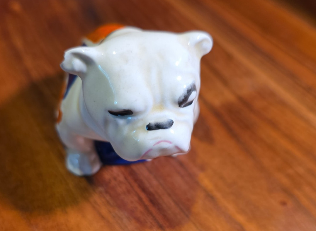 1940 Royal Doulton English Churchill Bulldog in Union Jack Flag -Chipped