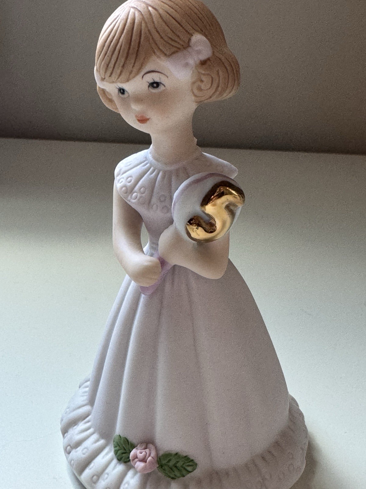 Vintage Enesco Growing Up Birthday Girl Age 5 Figurine 1982
