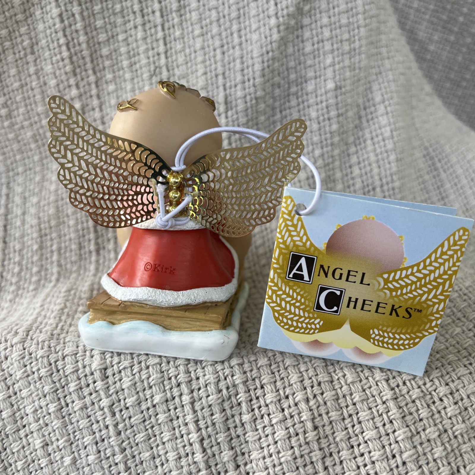 Vintage 2001 Angel Cheeks by Russ Figurine #33425 Angel on Sled