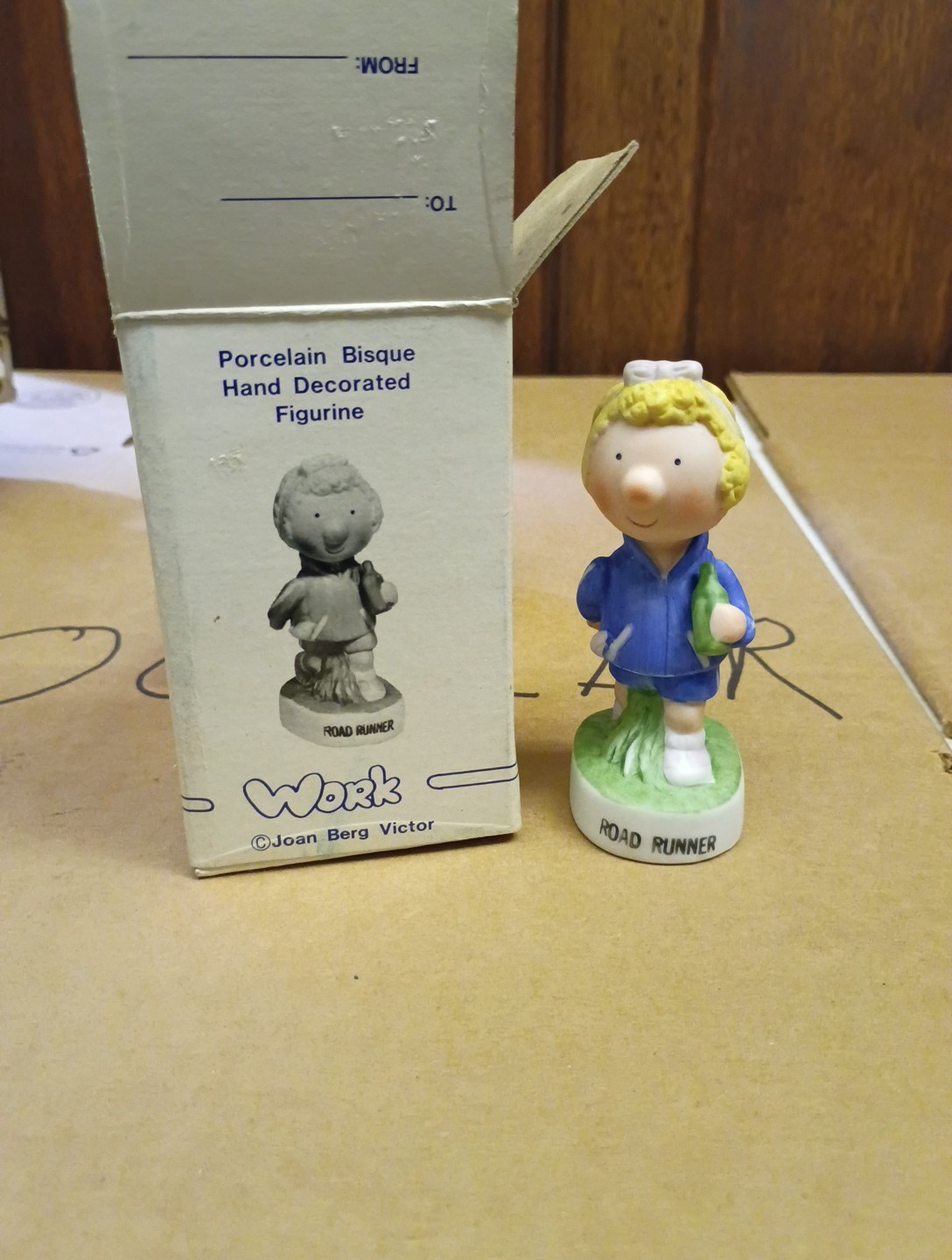 Vintage Joan Berg Victor Bisque Porcelain 4″ Figurine “Road Runner”
